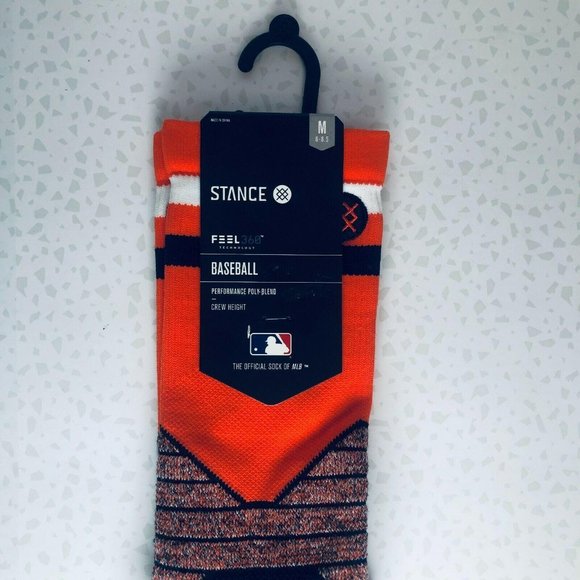 NWT Stance MLB Houston Astros Feel360 DMND Pro H Town Orange Baseball Socks - Picture 3 of 7